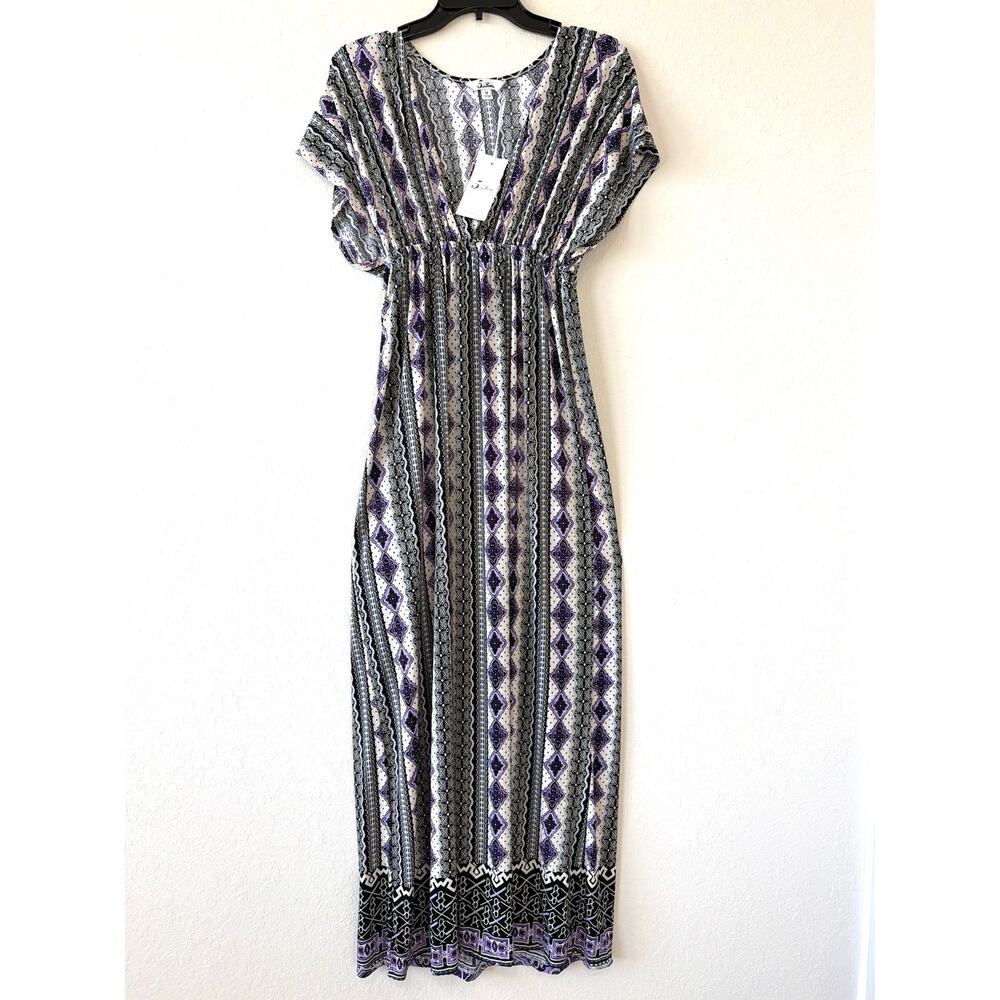 5th & Love Purple Maxi Dress Boho Beach Resort Women’s Size Medium Liquid Knit
